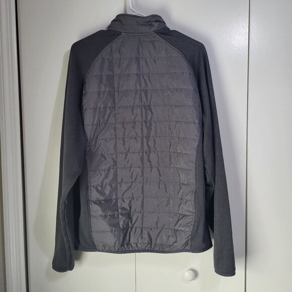 Orvis Mens Mixed Media Quilted Gray Black Full Zip Jacket SZ LG - Picture 2 of 13